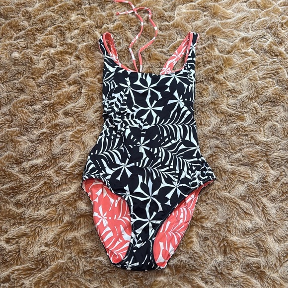 Two in One Tropical Women’s Swimwear in Coral and Black size S - Picture 5 of 10